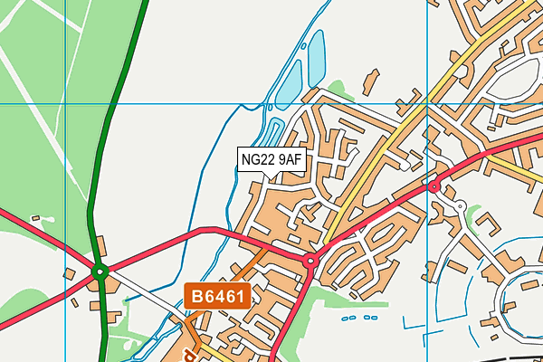 NG22 9AF map - OS VectorMap District (Ordnance Survey)