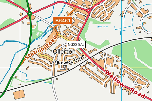 NG22 9AJ map - OS VectorMap District (Ordnance Survey)