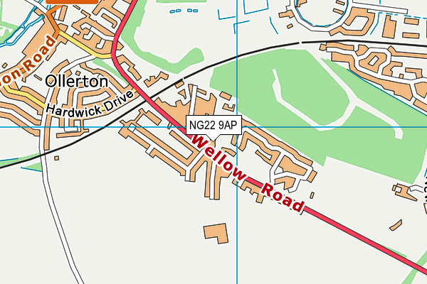 NG22 9AP map - OS VectorMap District (Ordnance Survey)