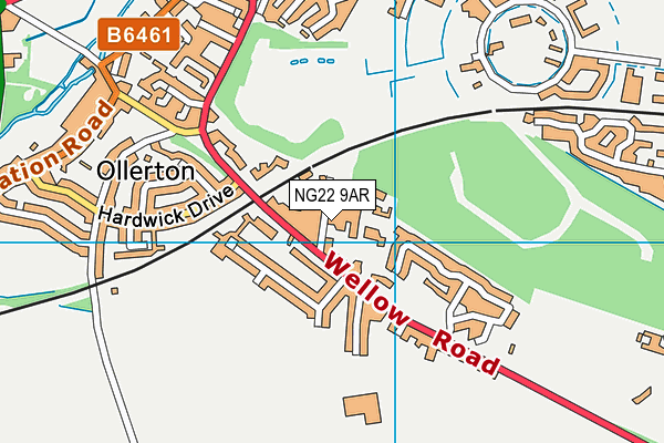 NG22 9AR map - OS VectorMap District (Ordnance Survey)