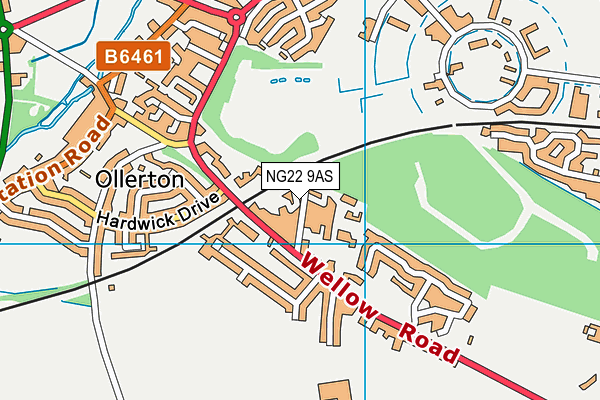 NG22 9AS map - OS VectorMap District (Ordnance Survey)