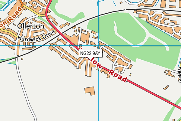 NG22 9AY map - OS VectorMap District (Ordnance Survey)