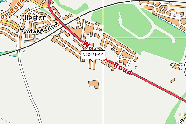 NG22 9AZ map - OS VectorMap District (Ordnance Survey)