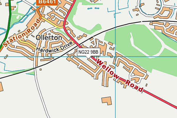 NG22 9BB map - OS VectorMap District (Ordnance Survey)