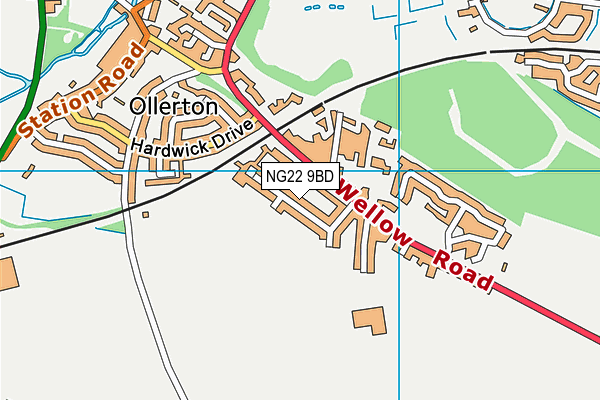 NG22 9BD map - OS VectorMap District (Ordnance Survey)