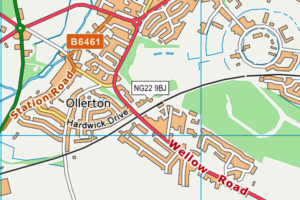 NG22 9BJ map - OS VectorMap District (Ordnance Survey)