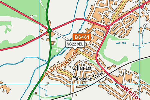 NG22 9BL map - OS VectorMap District (Ordnance Survey)
