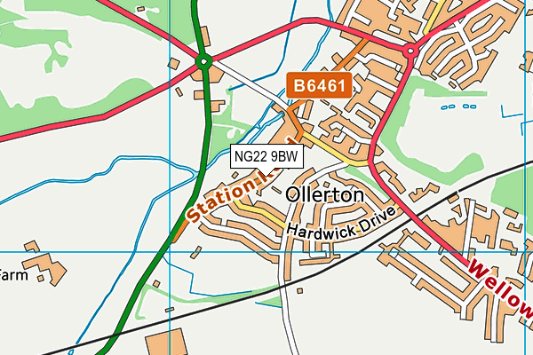 NG22 9BW map - OS VectorMap District (Ordnance Survey)