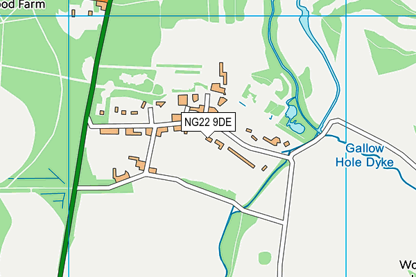 NG22 9DE map - OS VectorMap District (Ordnance Survey)