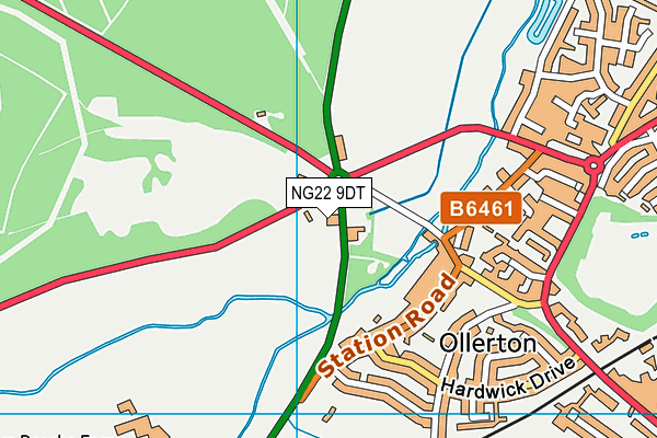 NG22 9DT map - OS VectorMap District (Ordnance Survey)