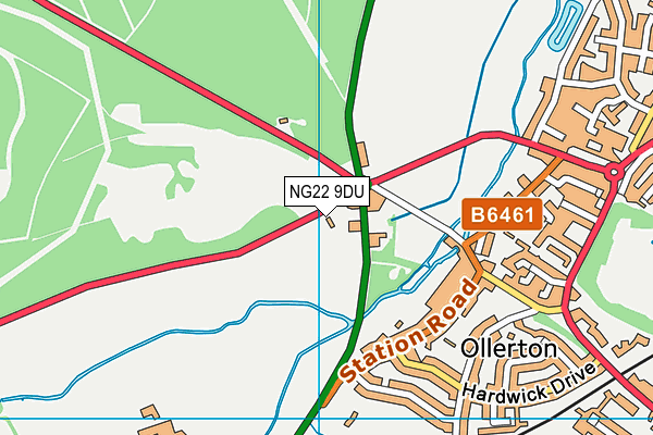 NG22 9DU map - OS VectorMap District (Ordnance Survey)