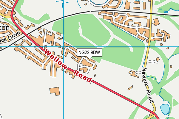 NG22 9DW map - OS VectorMap District (Ordnance Survey)