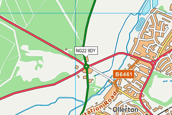 NG22 9DY map - OS VectorMap District (Ordnance Survey)