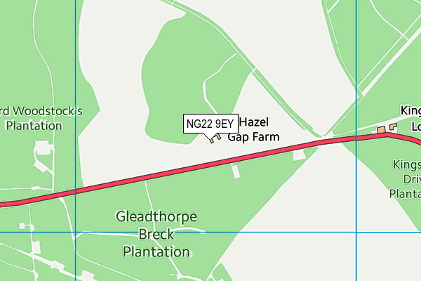 NG22 9EY map - OS VectorMap District (Ordnance Survey)