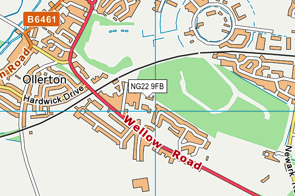 NG22 9FB map - OS VectorMap District (Ordnance Survey)