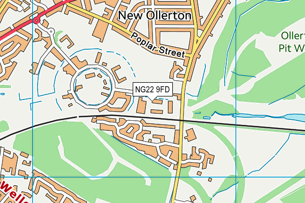NG22 9FD map - OS VectorMap District (Ordnance Survey)