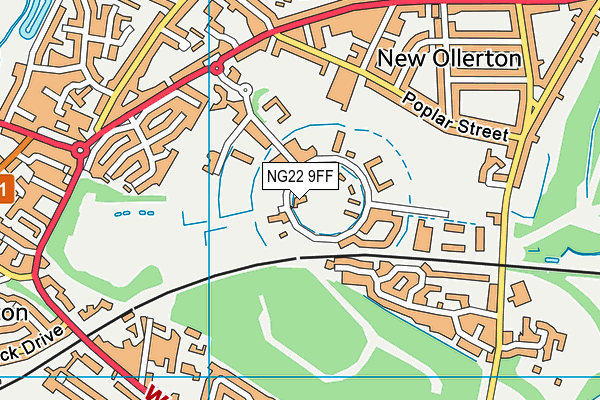 NG22 9FF map - OS VectorMap District (Ordnance Survey)