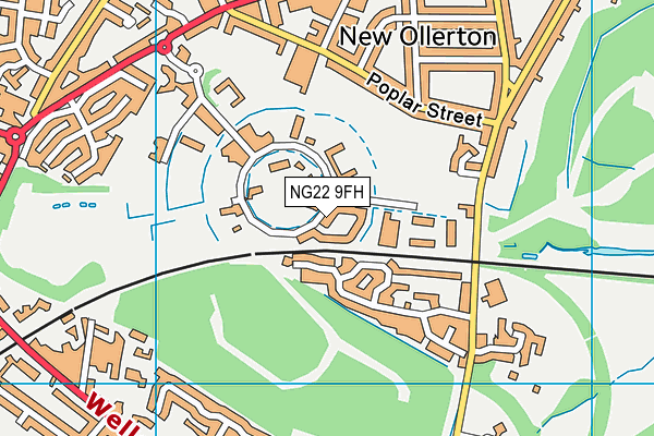 NG22 9FH map - OS VectorMap District (Ordnance Survey)