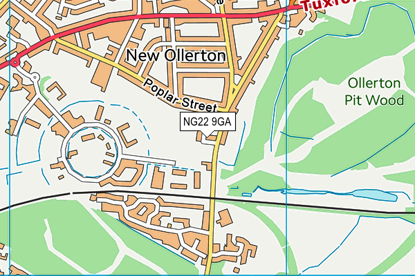 NG22 9GA map - OS VectorMap District (Ordnance Survey)