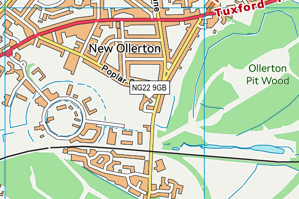 NG22 9GB map - OS VectorMap District (Ordnance Survey)