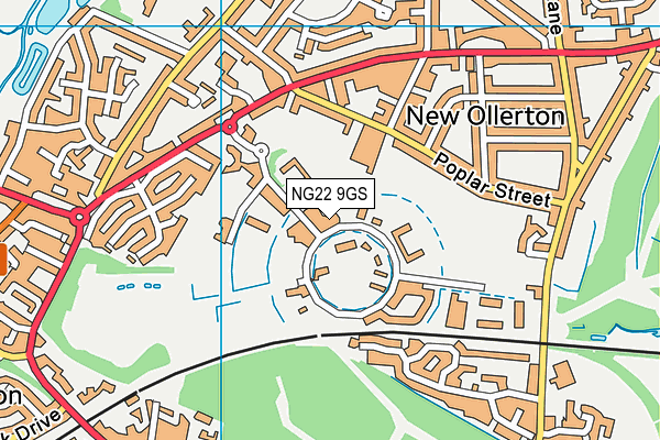 NG22 9GS map - OS VectorMap District (Ordnance Survey)