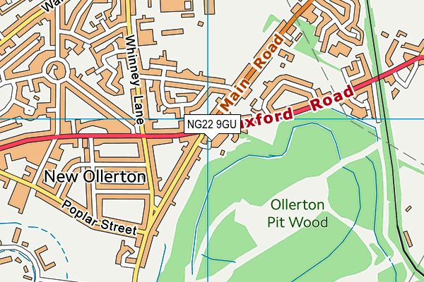 NG22 9GU map - OS VectorMap District (Ordnance Survey)