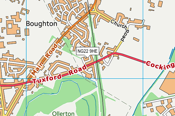 NG22 9HE map - OS VectorMap District (Ordnance Survey)