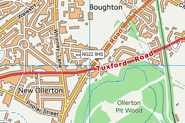 NG22 9HS map - OS VectorMap District (Ordnance Survey)