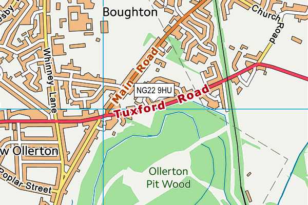 NG22 9HU map - OS VectorMap District (Ordnance Survey)