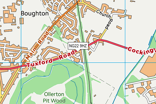 NG22 9HZ map - OS VectorMap District (Ordnance Survey)