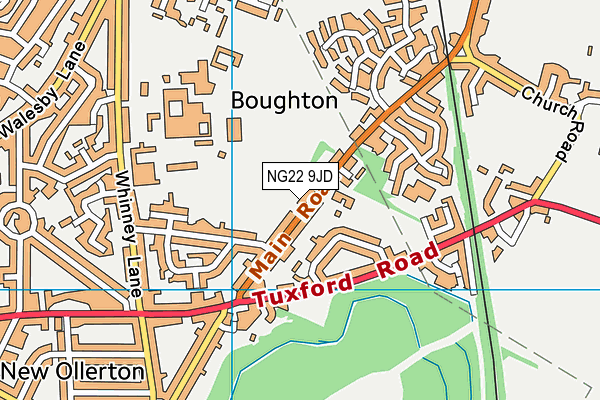 NG22 9JD map - OS VectorMap District (Ordnance Survey)