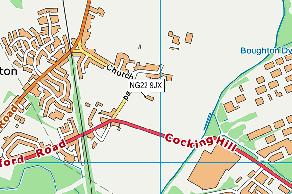 NG22 9JX map - OS VectorMap District (Ordnance Survey)