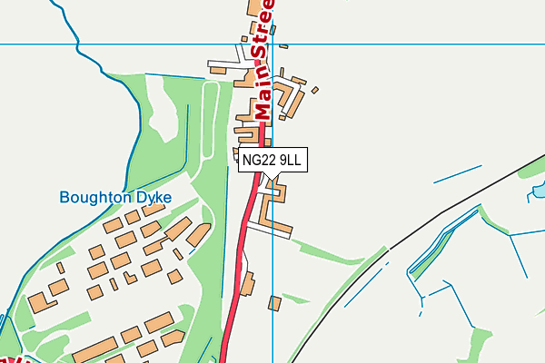 NG22 9LL map - OS VectorMap District (Ordnance Survey)