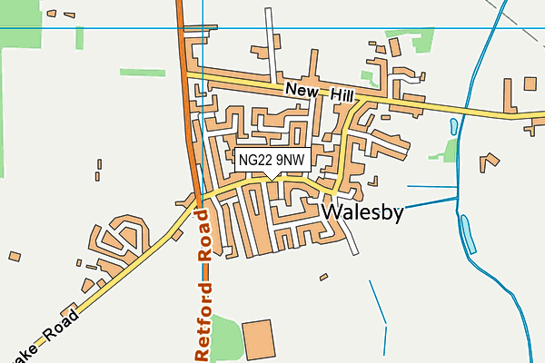 NG22 9NW map - OS VectorMap District (Ordnance Survey)