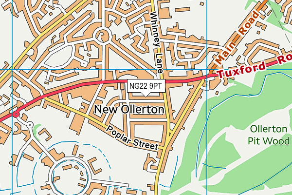 NG22 9PT map - OS VectorMap District (Ordnance Survey)