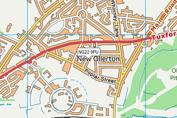 NG22 9PU map - OS VectorMap District (Ordnance Survey)