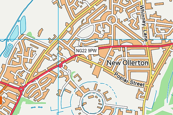 NG22 9PW map - OS VectorMap District (Ordnance Survey)