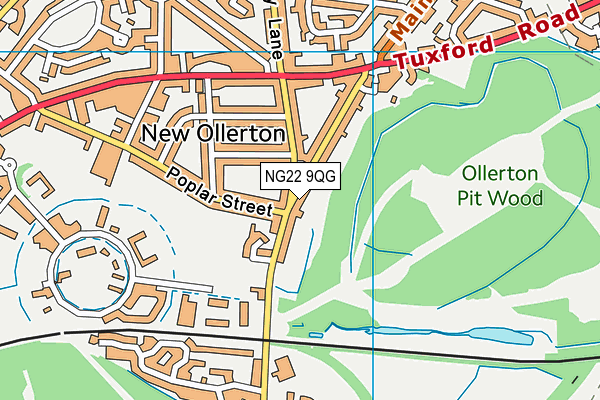 NG22 9QG map - OS VectorMap District (Ordnance Survey)