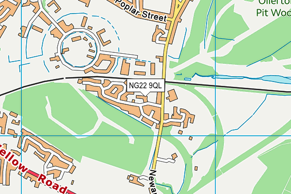 NG22 9QL map - OS VectorMap District (Ordnance Survey)