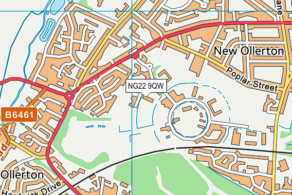 NG22 9QW map - OS VectorMap District (Ordnance Survey)