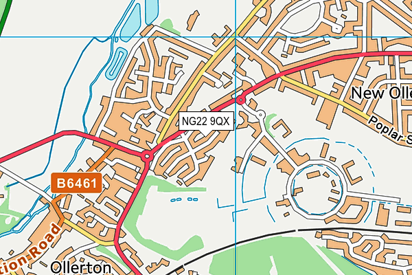 NG22 9QX map - OS VectorMap District (Ordnance Survey)