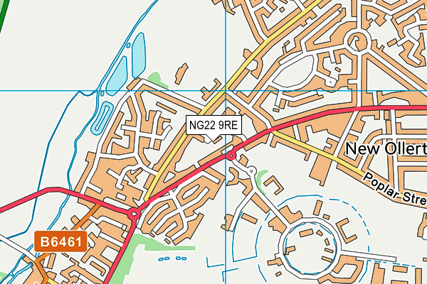 NG22 9RE map - OS VectorMap District (Ordnance Survey)