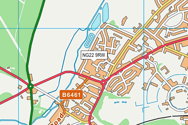 NG22 9RW map - OS VectorMap District (Ordnance Survey)