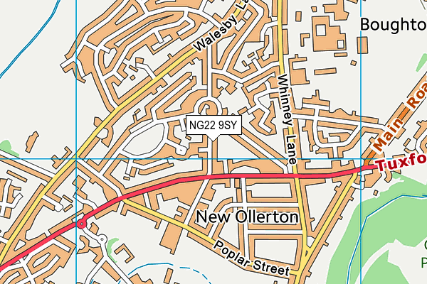 NG22 9SY map - OS VectorMap District (Ordnance Survey)