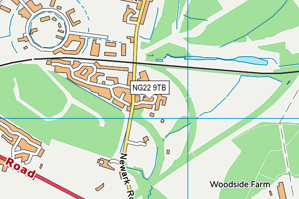 NG22 9TB map - OS VectorMap District (Ordnance Survey)