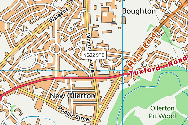 NG22 9TE map - OS VectorMap District (Ordnance Survey)