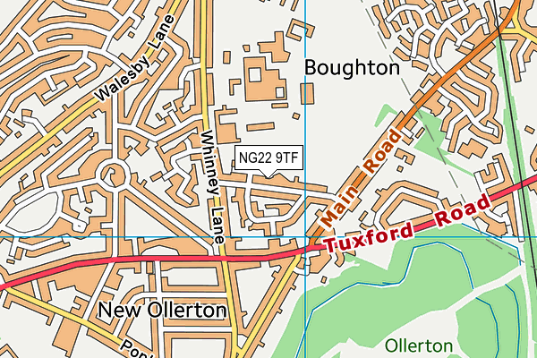 NG22 9TF map - OS VectorMap District (Ordnance Survey)