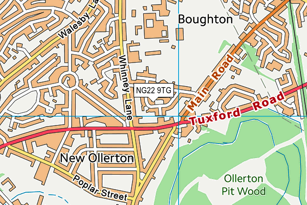 NG22 9TG map - OS VectorMap District (Ordnance Survey)