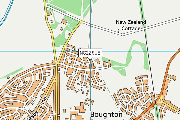 NG22 9UE map - OS VectorMap District (Ordnance Survey)