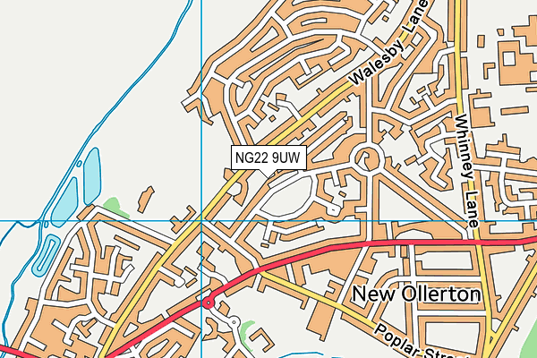 NG22 9UW map - OS VectorMap District (Ordnance Survey)